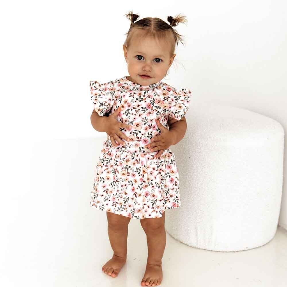 Spring Floral Short Sleeve Organic Dress - View 8