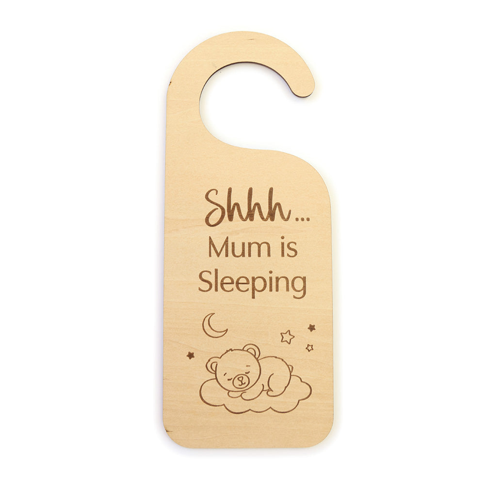 Sleeping Baby Wooden Door Hanger - View 4