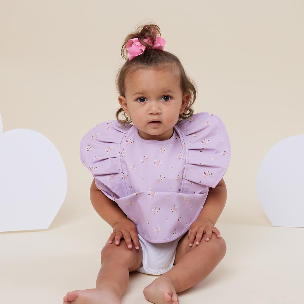 Lilac Bloom Frill Snuggle Bib - View 2