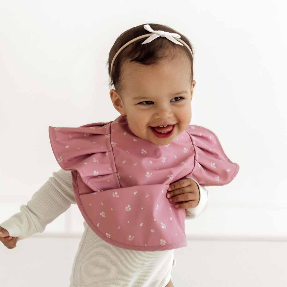 Pink Fleur Frill Snuggle Bib - View 5