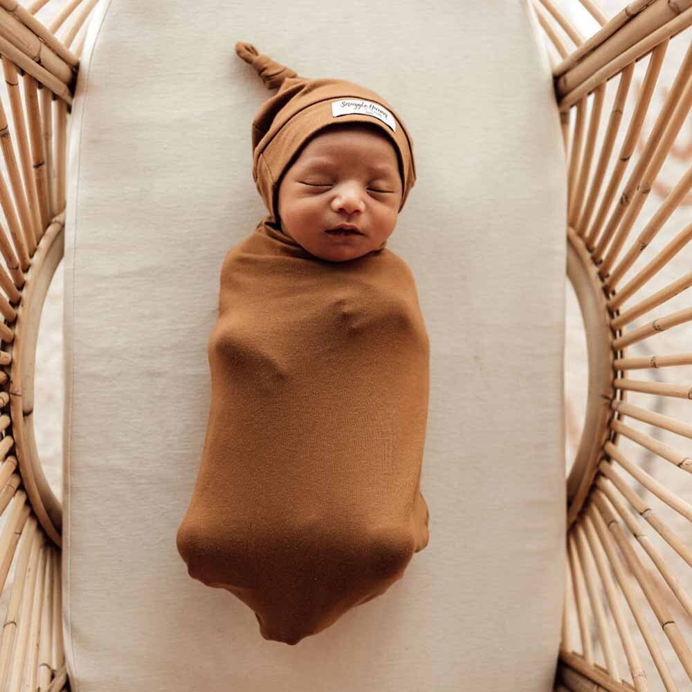 Bronze Organic Snuggle Swaddle & Beanie Set - View 4