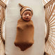 Bronze Organic Snuggle Swaddle & Beanie Set - Thumbnail 4