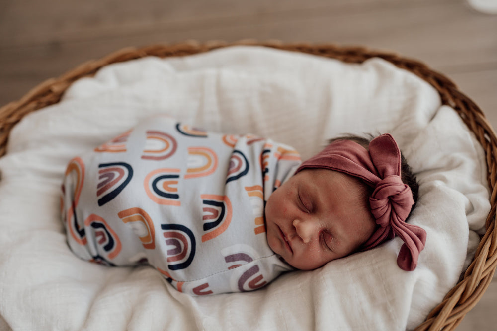 Black Friday Exclusive - Sunset Rainbow Snuggle Swaddle & Beanie Set - View 5