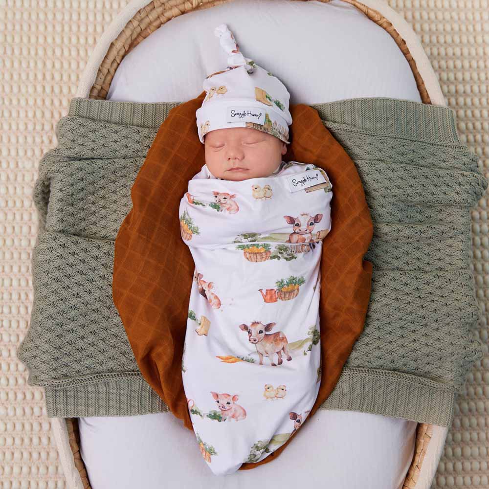 Farm Organic Snuggle Swaddle & Beanie Set - View 1