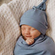 Indigo Organic Snuggle Swaddle & Beanie Set - Thumbnail 4