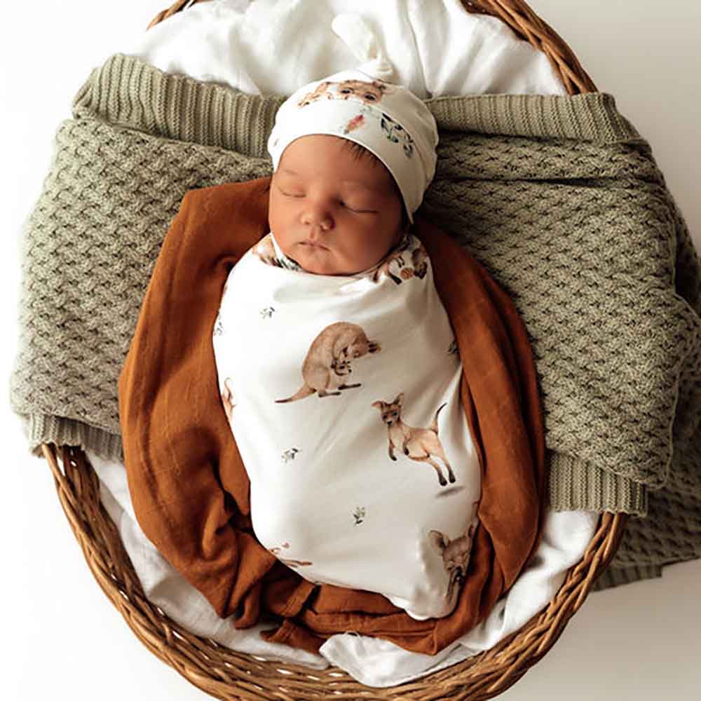 Kanga Organic Snuggle Swaddle & Beanie Set - View 1