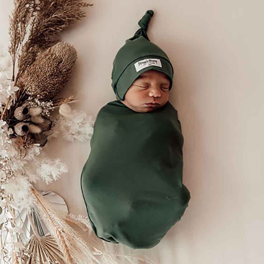 Olive Organic Snuggle Swaddle & Beanie Set - View 3