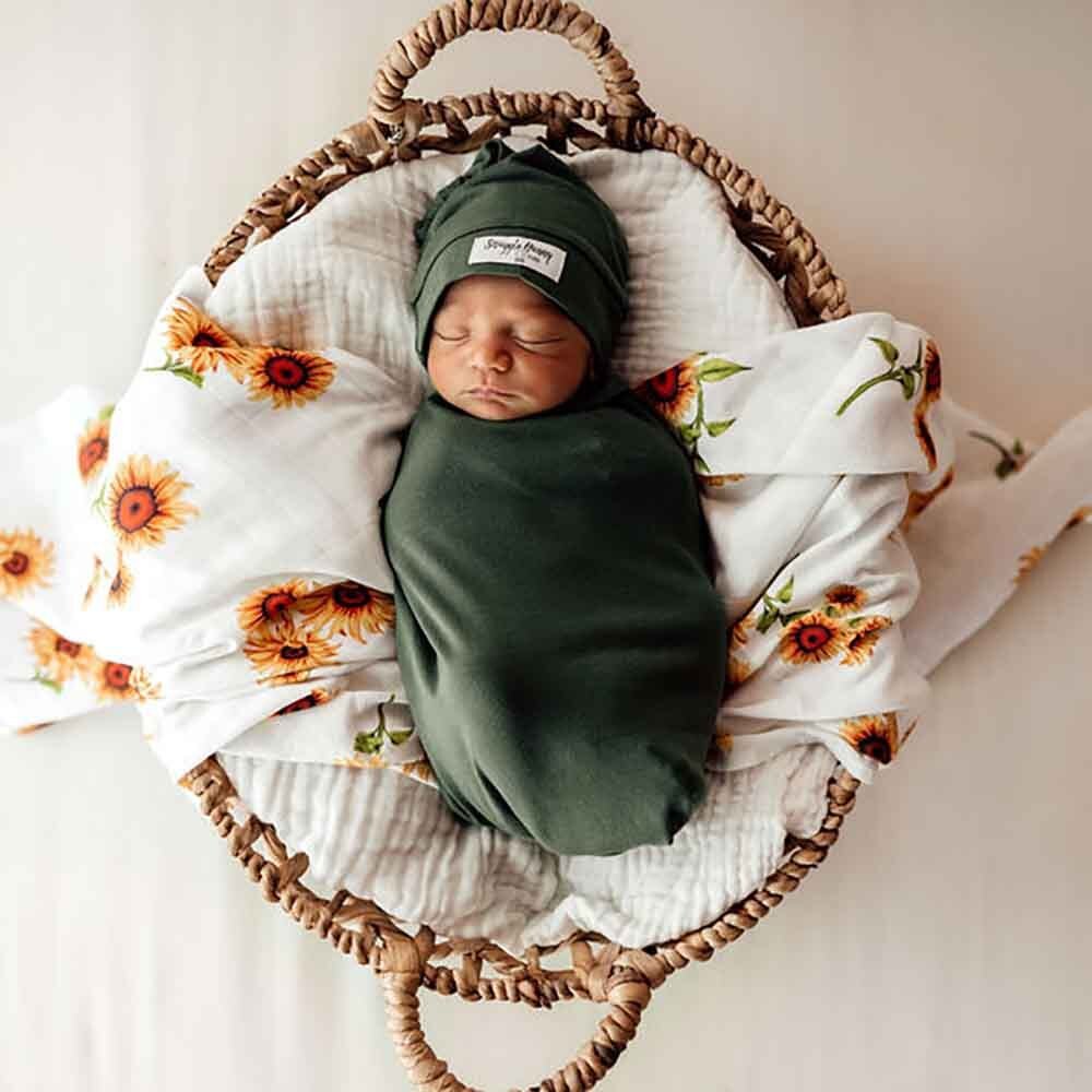 Olive Organic Snuggle Swaddle & Beanie Set - View 4