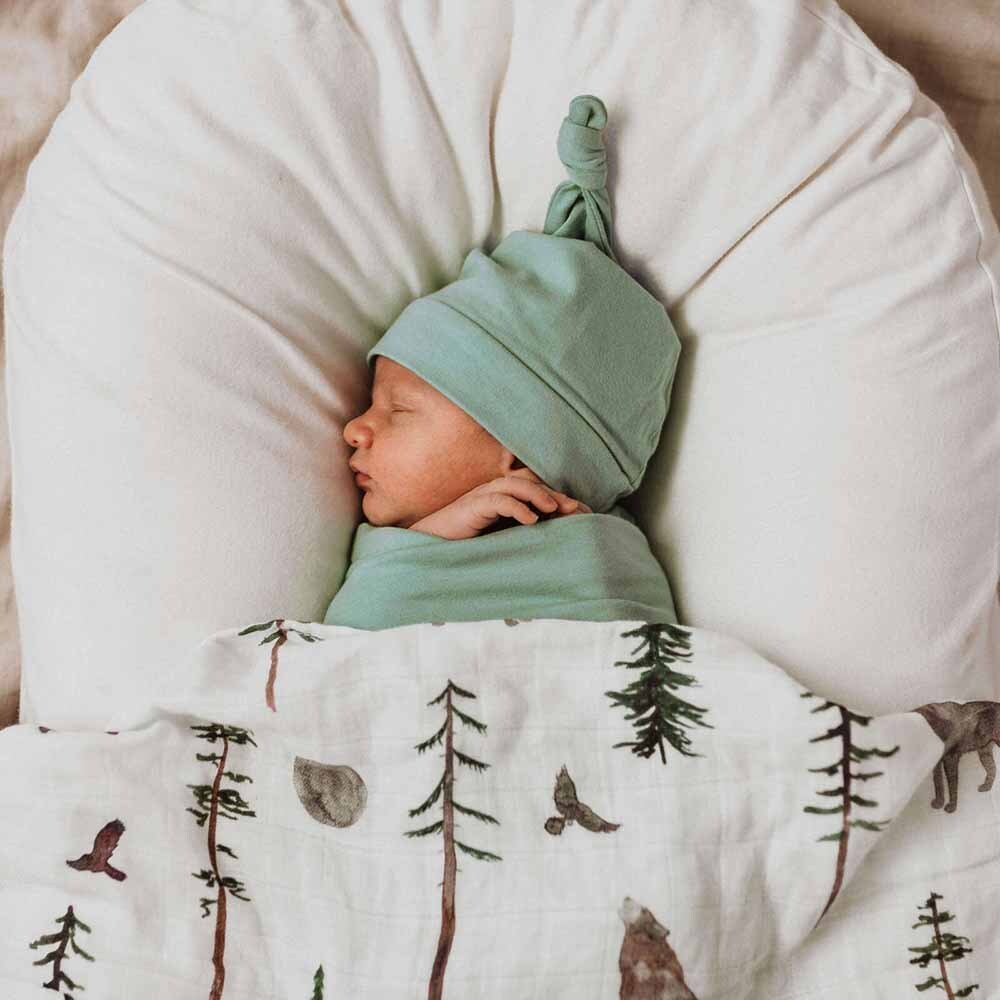 Sage Organic Snuggle Swaddle & Beanie Set - View 3