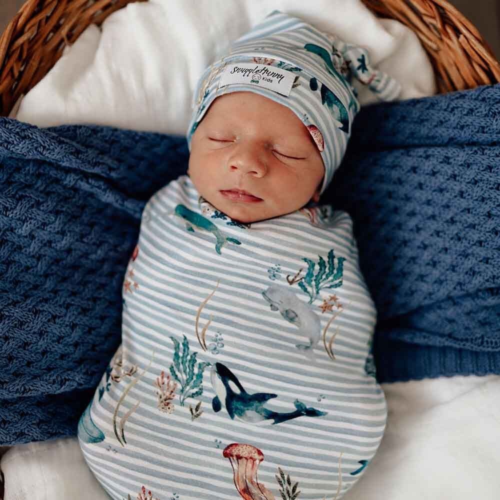 Whale Snuggle Swaddle & Beanie Set - View 4