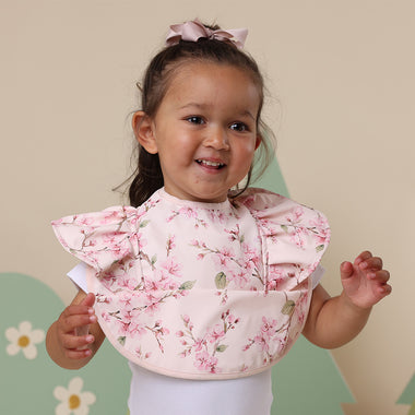 Cherry Blossom Frill Snuggle Bib | Snuggle Hunny