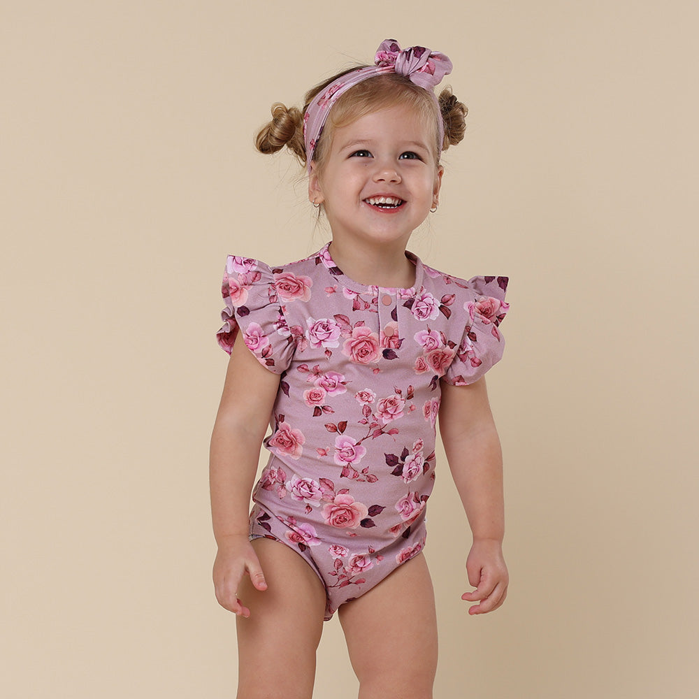 Blossom Short Sleeve Organic Bodysuit with Frill - View 4