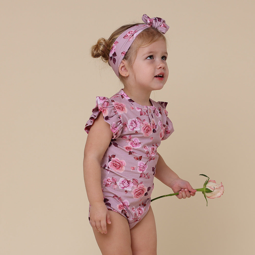 Blossom Short Sleeve Organic Bodysuit with Frill - View 9