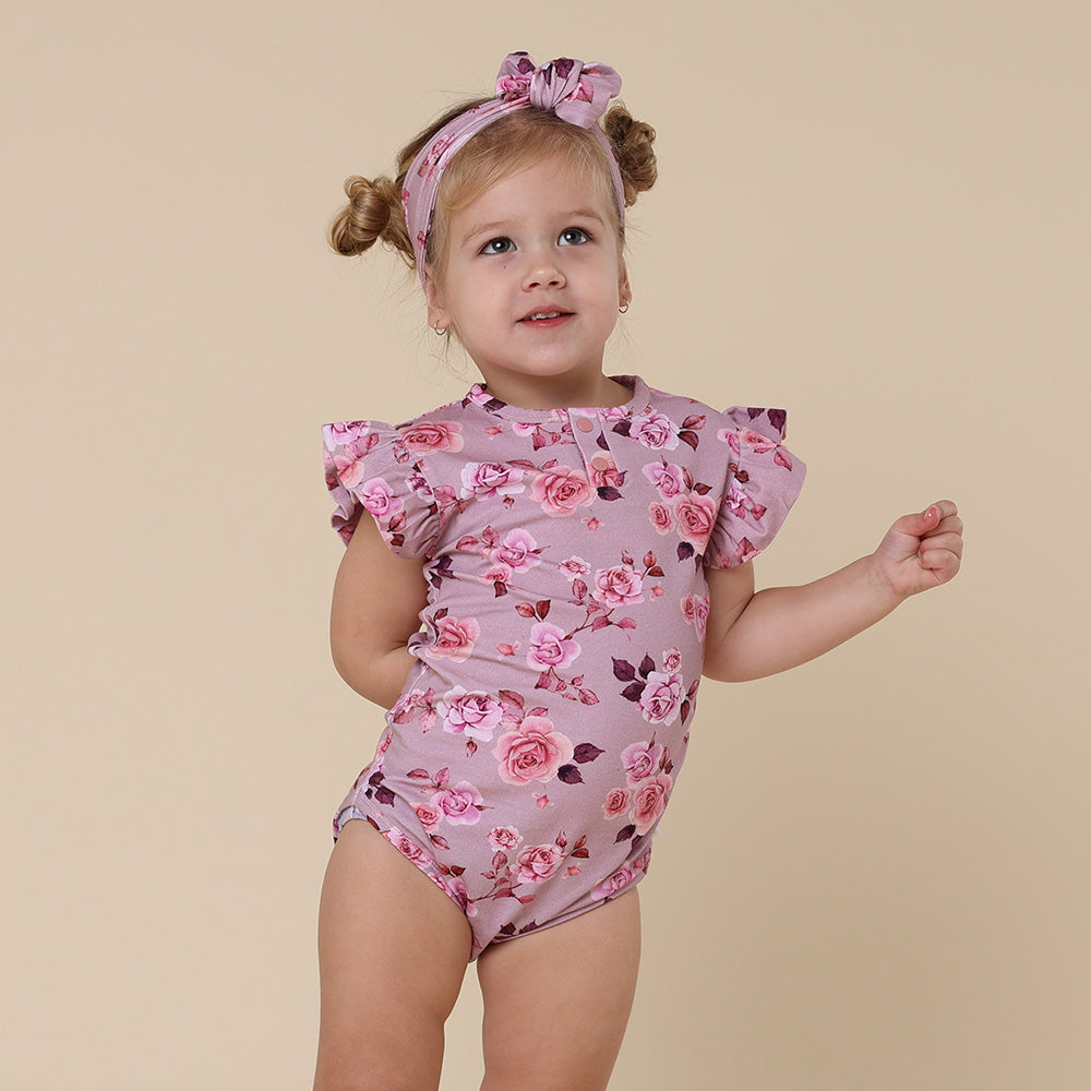 Blossom Short Sleeve Organic Bodysuit with Frill - View 6