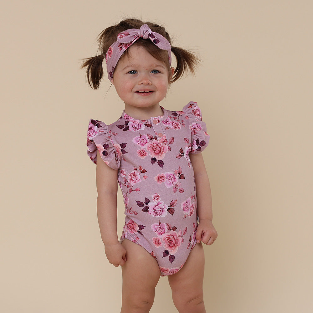 Blossom Short Sleeve Organic Bodysuit with Frill - View 7