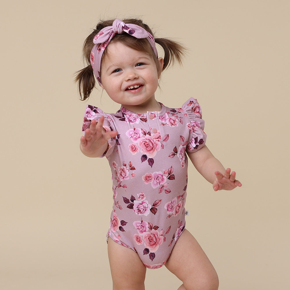 Blossom Short Sleeve Organic Bodysuit with Frill - View 8