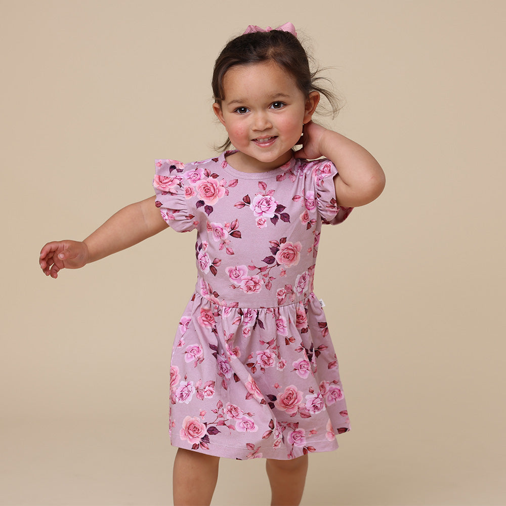 Blossom Short Sleeve Organic Dress - View 1