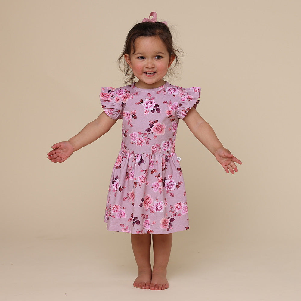 Blossom Short Sleeve Organic Dress - View 4