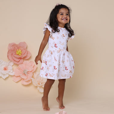 Toddler wearing Butterfly Organic Dress | Snuggle Hunny