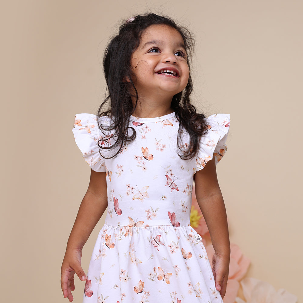 Butterfly Short Sleeve Organic Dress - View 7