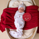 Red Diamond Knit Organic Baby Blanket - Thumbnail 3