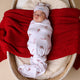 Candy Cane Organic Jersey Wrap & Beanie Set + Milestone Card - Thumbnail 4