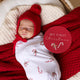 Red Diamond Knit Organic Baby Blanket - Thumbnail 5