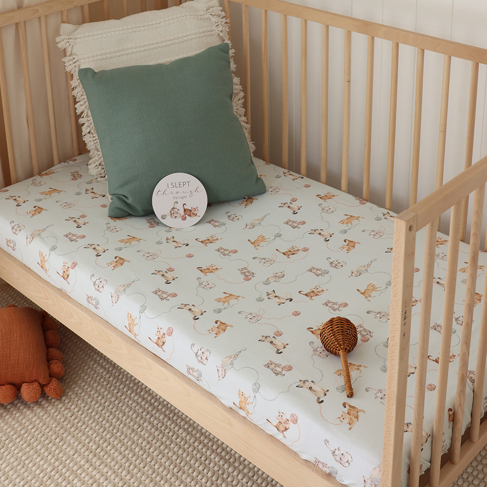 Kittens Organic Fitted Cot Sheet - View 3