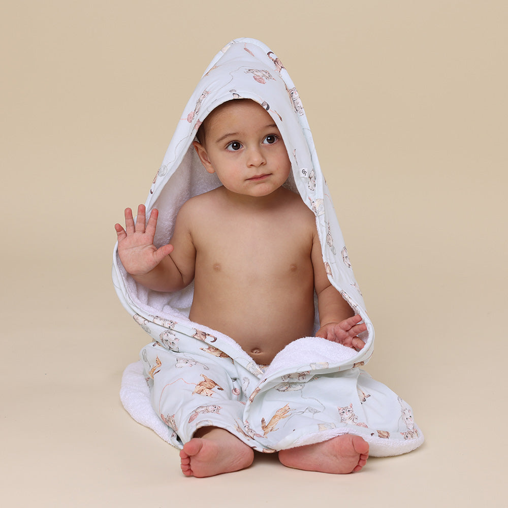 Kittens Organic Hooded Baby Towel - View 4