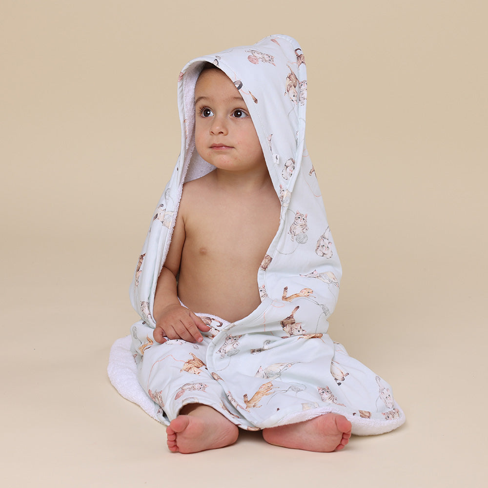 Kittens Organic Hooded Baby Towel - View 5