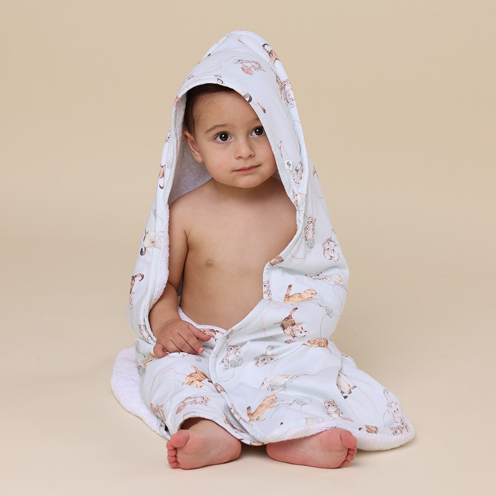 Kittens Organic Hooded Baby Towel - View 3