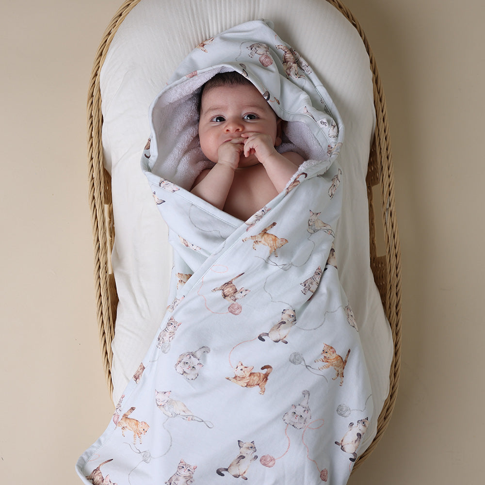 Kittens Organic Hooded Baby Towel - View 1