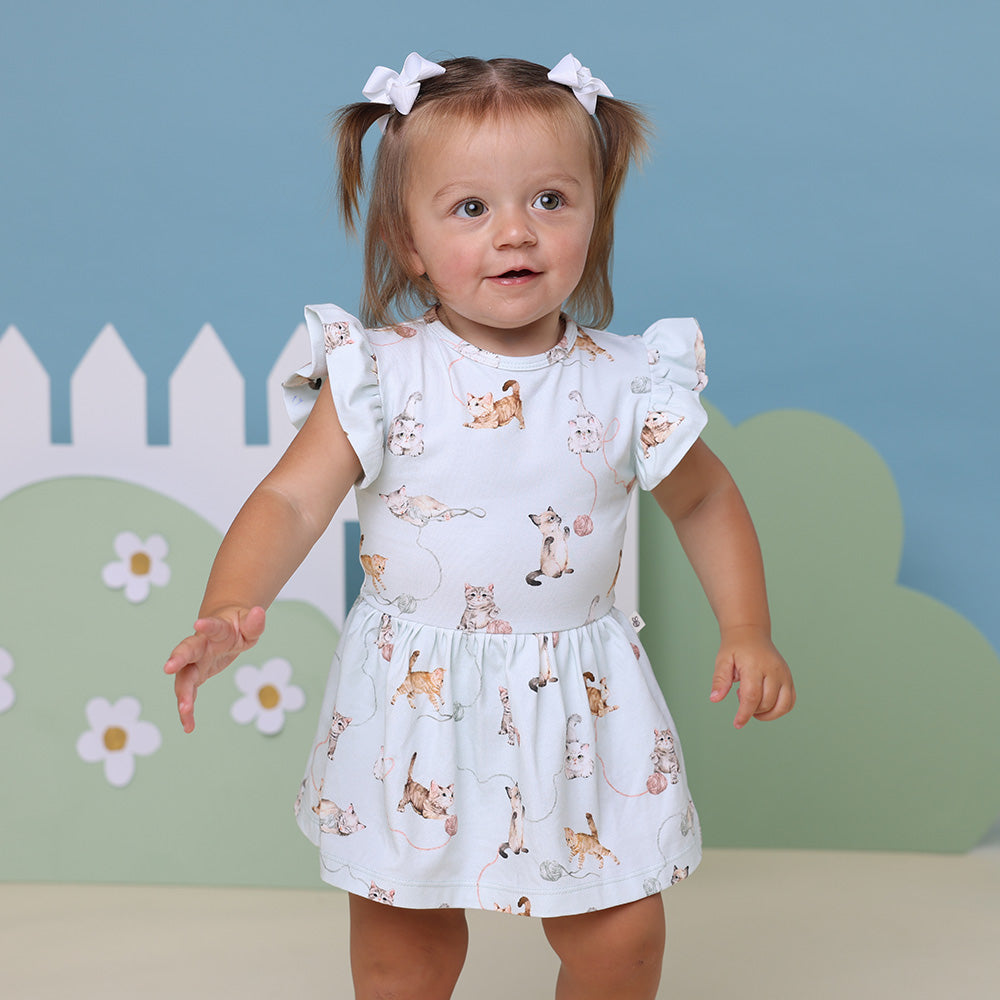 Kittens Short Sleeve Organic Dress - View 1