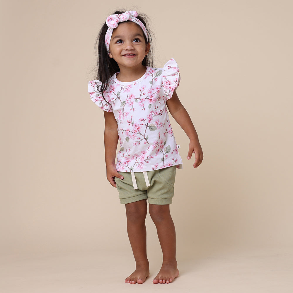 Cherry Blossom Organic T-Shirt with Frill - View 5