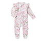 Cherry Blossom Organic Snuggle Sleepsuit Zip Footie with Frill - Thumbnail 2