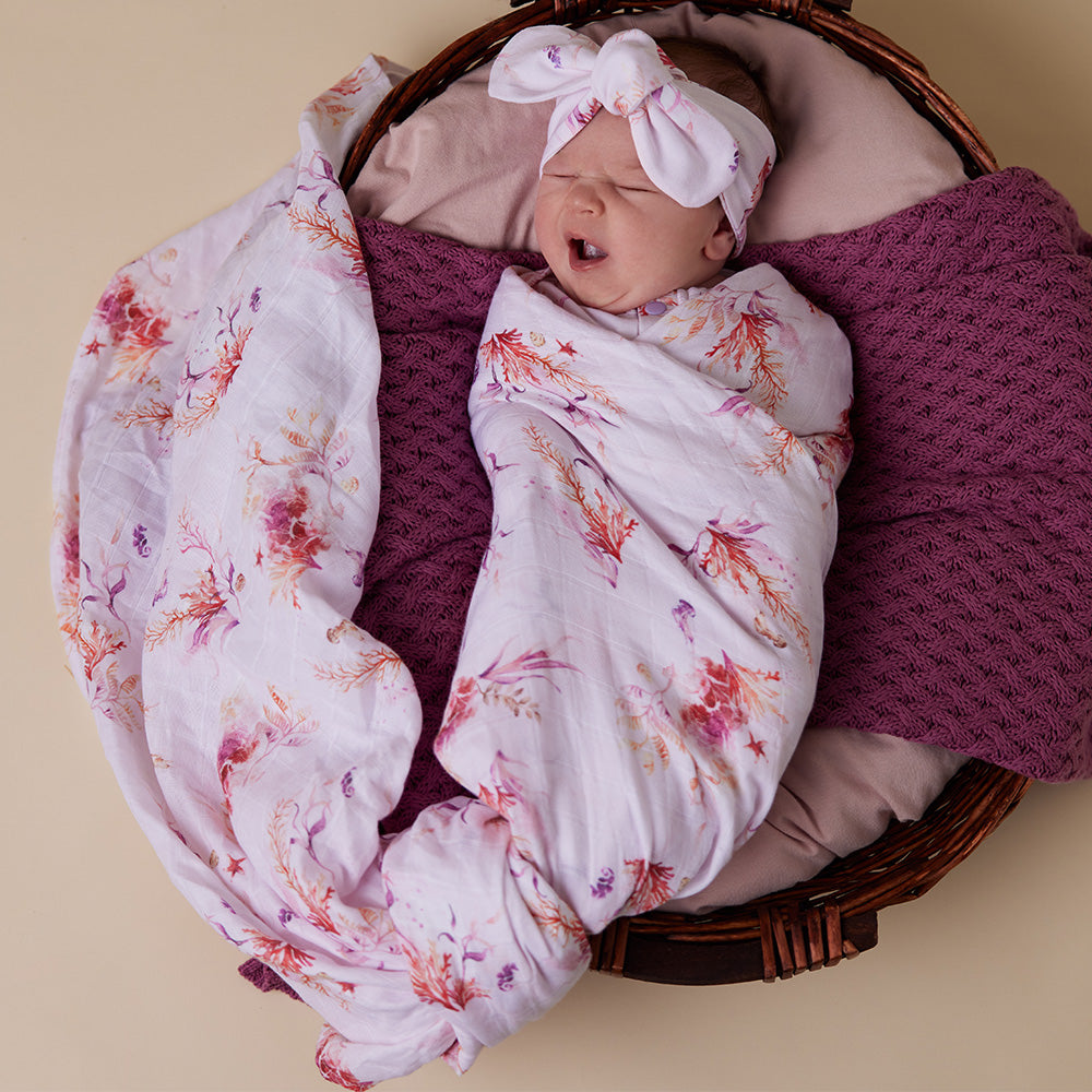 Coral Organic Muslin Wrap - View 1