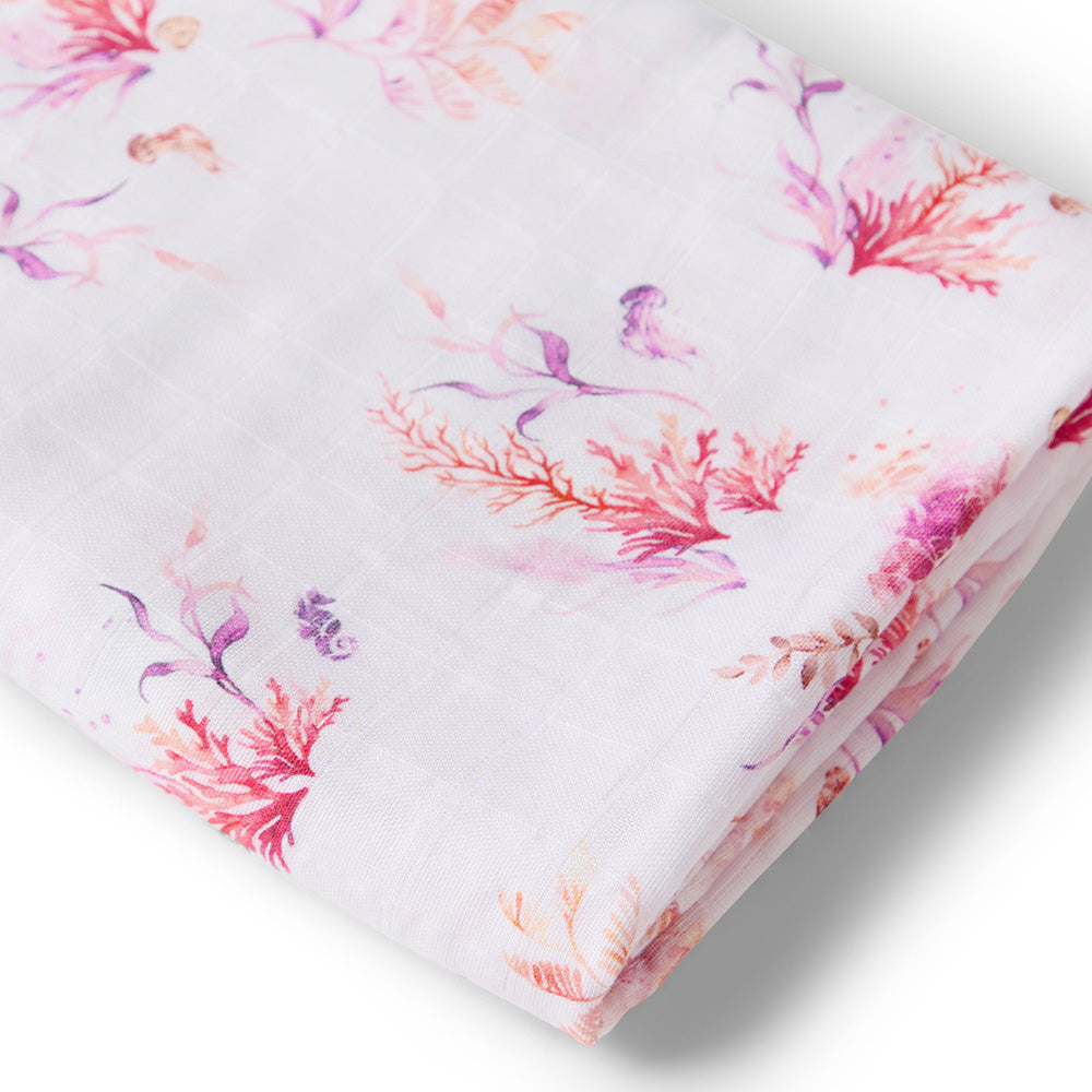 Coral Organic Muslin Wrap - View 2