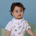 Toddler wearing Dog Park Organic Dribble Bib | Snuggle Hunny