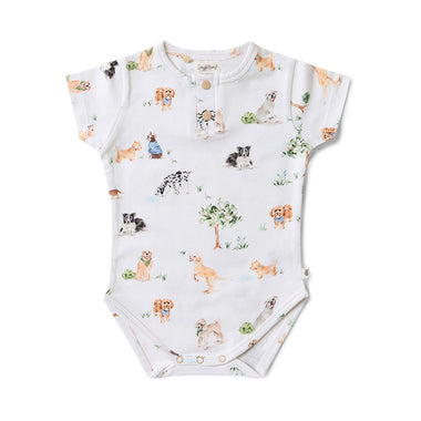 Dog Park Short Sleeve Organic Bodysuit | Snuggle Hunny