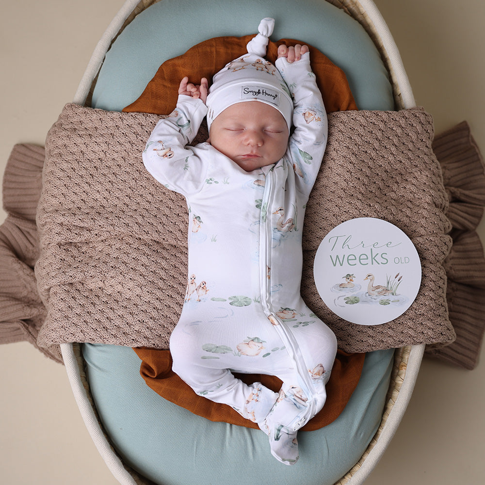 Duck Pond Organic Snuggle Sleepsuit Zip Footie - View 3