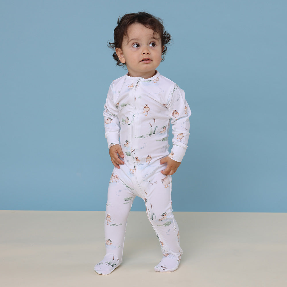 Duck Pond Organic Snuggle Sleepsuit Zip Footie - View 10