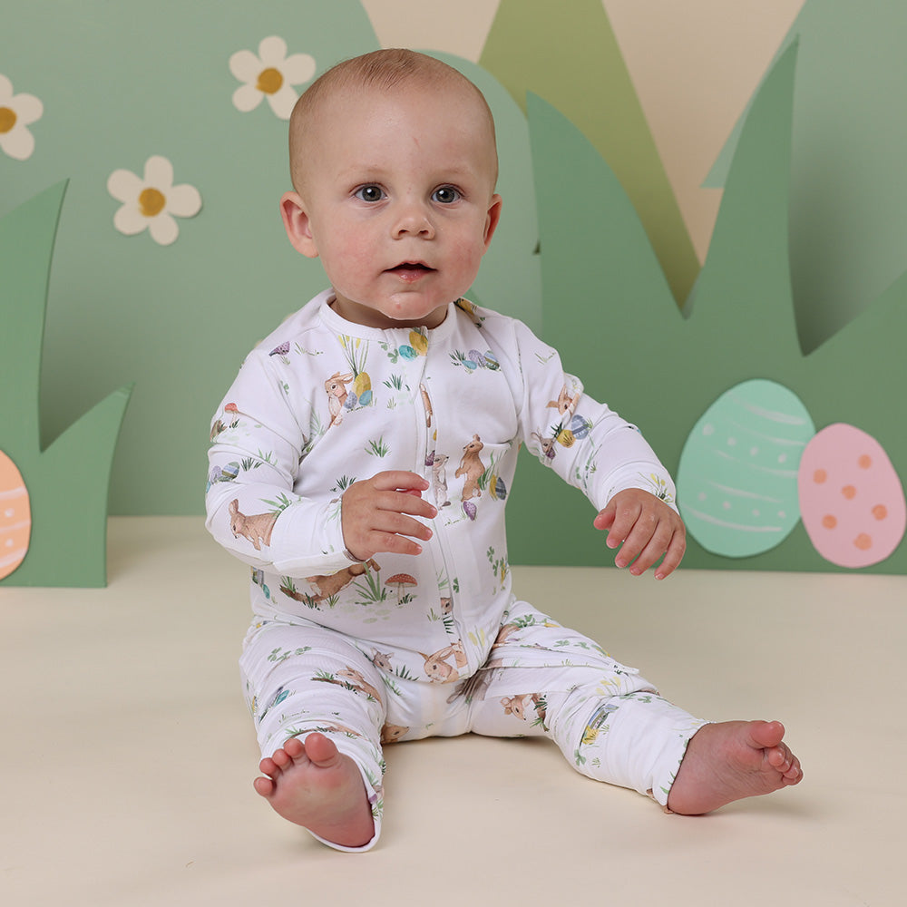 Easter Bunnies Organic Snugglesuit Convertible Romper - View 10