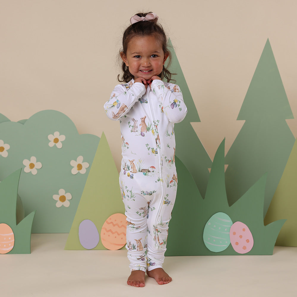 Easter Bunnies Organic Snugglesuit Convertible Romper - View 11