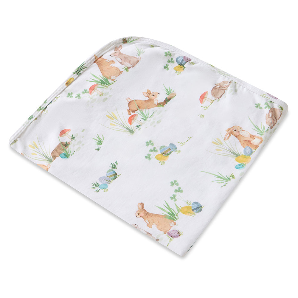 Easter Bunnies Organic Jersey Wrap & Beanie Set - View 6