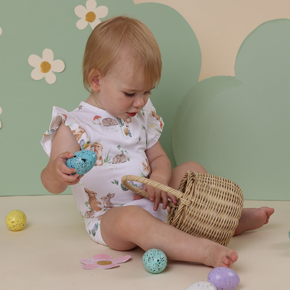 Easter Bunnies Short Sleeve Organic Bodysuit with Frill - View 7