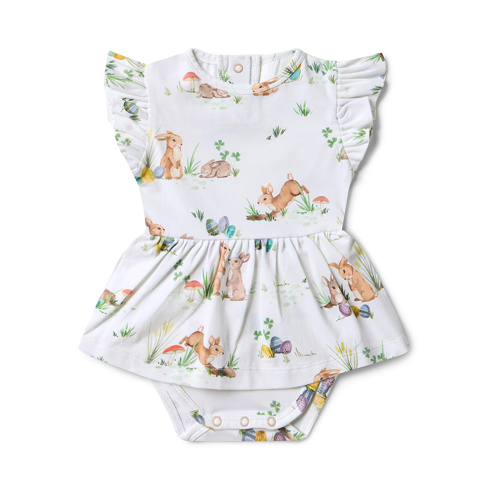 Easter Bunnies Short Sleeve Organic Dress - View 2