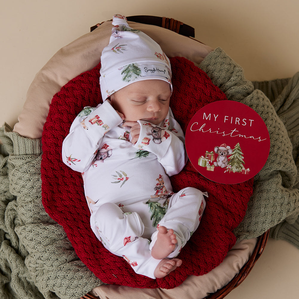 Red Diamond Knit Organic Baby Blanket - View 4