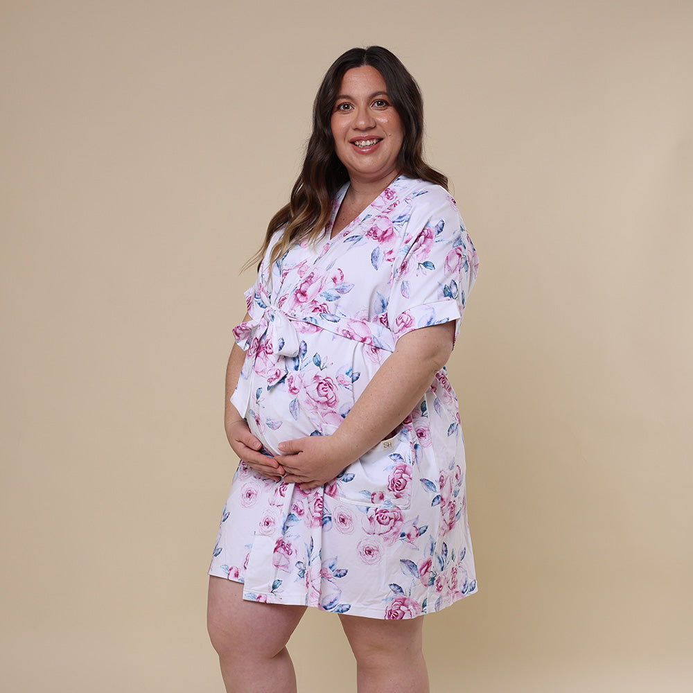 Lilac Skies Organic Maternity Robe - View 7