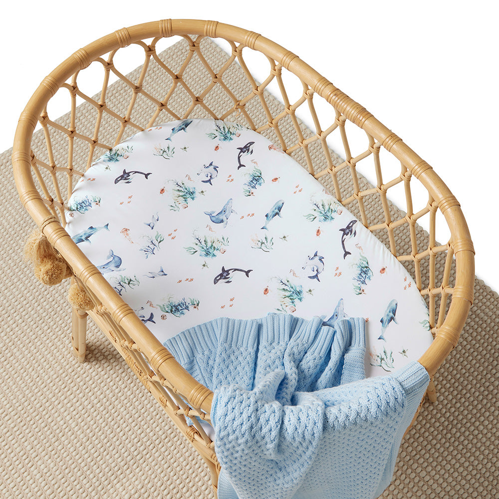 Ocean Organic Bassinet Sheet / Change Pad Cover - View 3