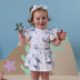 Toddler wearing Ocean Short Sleeve Organic Dress | Snuggle Hunny